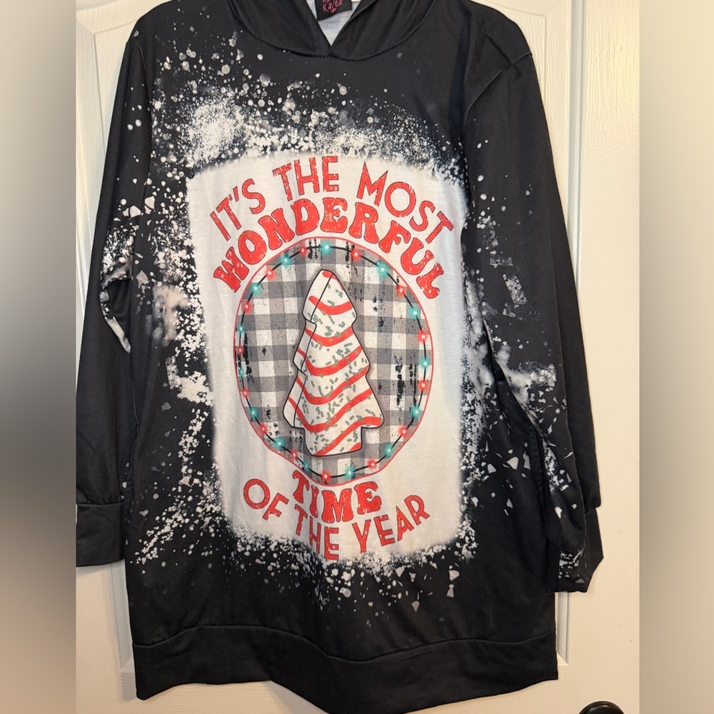 Rebel Raven Christmas Hooded Sweatshirt.